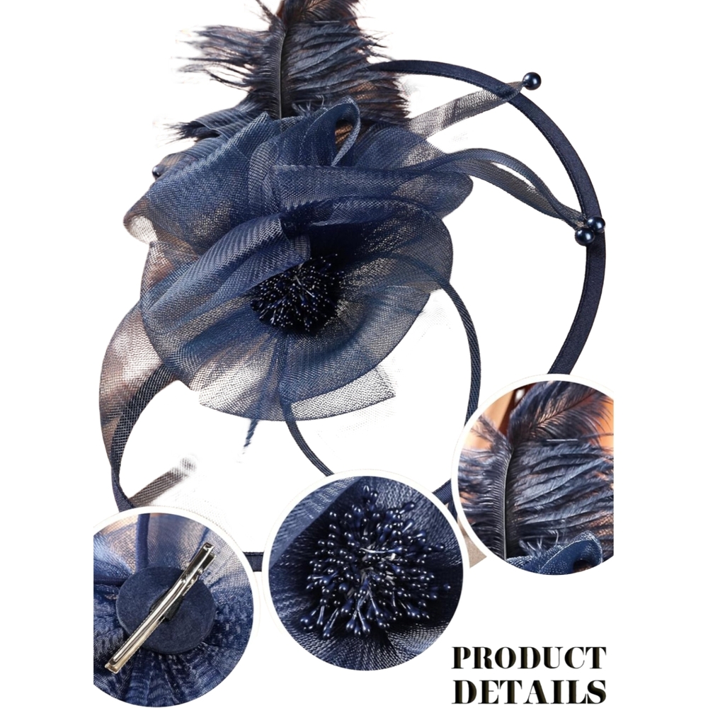 Amazon Navy Blue Fascinator Hat - Picture 4 of 5